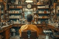 Exquisite grooming experience with a barber in a stylish shop