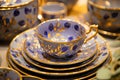 Exquisite hand-painted dinnerware, Bold, lavender gray