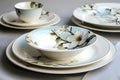 Exquisite hand-painted dinnerware, Elegant, pearl white