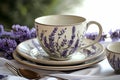 Exquisite hand-painted dinnerware, Mystical, lavender gray