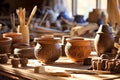 Exquisite Handcrafted Pottery Close-ups in a Radiant Sunlit Studio