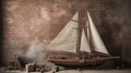 Exquisite Handcrafted Wooden Sailboat Model: A Masterpiece of Precision and Dedication