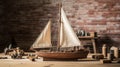 Exquisite Handcrafted Wooden Sailboat Model: A Masterpiece of Precision and Dedication