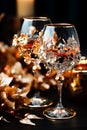exquisite handmade crystal wine glasses with inlaid stones and precious metals