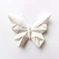 Exquisite Handmade Origami Butterfly: Distorted Perspectives And Muted Colorscape Mastery Royalty Free Stock Photo