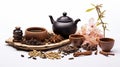 Elegant herbal tea set for soothing, aromatic infusions.AI Generated