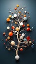 Exquisite Illustration of Plain Color Tree Balls Hanging in Inte