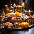 Exquisite Indian Sweets Display: A Diwali Delight