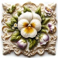 Exquisite jewelry design art, hand-painted design with floral accents, 3D floral pattern with impeccable realism, flower art