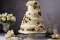 Exquisite large wedding cake. Generative AI