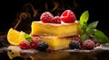 Exquisite Lemon Bars With Fresh Berries: High-end Photography Collection