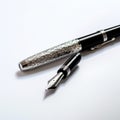 Exquisite Luxury Fountain Pen: Precisionist Style On White Background