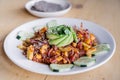 Exquisite mexican style ceviche with shrimp and octopus Royalty Free Stock Photo