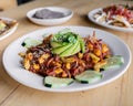 Exquisite mexican style ceviche with shrimp and octopus Royalty Free Stock Photo