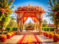 Exquisite Miniature Indian Wedding Mandaps TiltShift Photography Captures Intricate Details and Tiny Temples Royalty Free Stock Photo