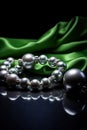 An exquisite natural pearl bead bracelet, a symbol of elegance and sophistication Royalty Free Stock Photo