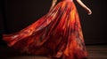 Exquisite Nature-inspired Orange Evening Gown For A Beautiful Maxi Skirt Look