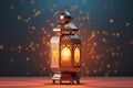 Ornamental arabic lamp with candle