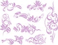 Exquisite Ornamental Floral Designs Vinyl Ready Vector Royalty Free Stock Photo