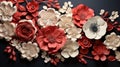 Exquisite Paper Crafted Flowers Celebrating Chinese Spring Festival GenerativeAI