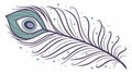 Exquisite Peacock Feather Vector Illustration, vector design Generative AI Royalty Free Stock Photo