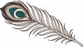 Exquisite Peacock Feather with Vibrant Eye Pattern, vector design Generative AI Royalty Free Stock Photo