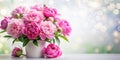 Exquisite Pink Peony Bouquet in Elegant Vase A Springtime Celebration for Weddings and Floral Designs Royalty Free Stock Photo