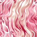 Exquisite pink and white bacon seamless pattern with flowing brushwork (tiled)