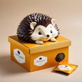 This exquisite plain gift box is simply perfect for our adorable anthropomorphic cartoon hedgehog friend.