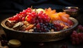 Exquisite platter showcasing a variety of luscious and colorful fruits, ramadan and eid wallpaper