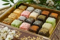 Exquisite Presentation of Arabic Sweets with a Gift Box. Ramadan Mubarak
