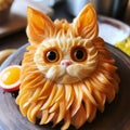 Exquisite Realism: A Big Orange Cat Shaped Head Cake