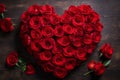 Exquisite Red rose shape heart closeup. Generate Ai Royalty Free Stock Photo
