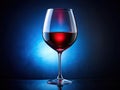 Exquisite Red Wine Glass Against a Dramatic Dark Blue Gradient A Still Life Masterpiece Capturing the Essence of Royalty Free Stock Photo