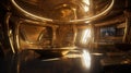 Exquisite Rich and Antique Gold Interior with Futuristic Design and HD Digital Art