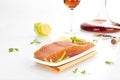 Exquisite salmon steak. Royalty Free Stock Photo