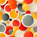 Exquisite seamless background with colorful circles in a playful, pun-laden pop art style (tiled) Royalty Free Stock Photo