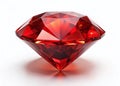 Exquisite Single Red Diamond on Pristine White Background A Captivating CloseUp for Jewelry Design Gemstone Royalty Free Stock Photo