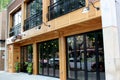 Exquisite storefront of restaurant that just moved to new location, Cantina`s, Saratoga Springs, New York, 2018