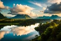 An exquisite view of Maehongson, Thailand, highlighting its layers of mountain forest landscapes and the ever-changing cloudy sky