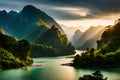 An exquisite view of Maehongson, Thailand, highlighting its layers of mountain forest landscapes and the ever-changing cloudy sky