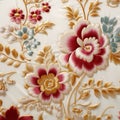 Exquisite Vintage Flower Fabric Wallpaper With Baroque Exaggeration