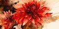 Exquisite Watercolor Dahlias for Wedding Stationery in Peppermint Colors