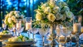 Exquisite Wedding Reception Table Setting A CloseUp Look at Romantic Details and Lavish Decor Royalty Free Stock Photo