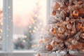 Exquisitely Decorated Christmas Tree with Glittering Ornaments on a Whimsical Blurred Background