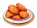 Decadently Crispy Fried Chicken - An Epicurean Delight on a Pristine White Canvas Royalty Free Stock Photo