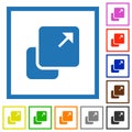 Extend element flat framed icons