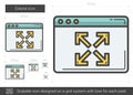 Extend line icon.