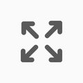 Extend, re-size, enlarge icon, arrow