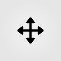 Extend, Resize, Enlarge Arrow Icon. Cursor drag icon in line design style